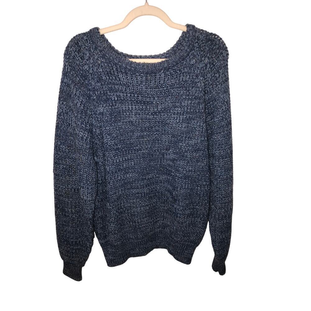 Chunky Grandpa Mens Sweater Blue Size M 80s Vintage Oversized Long Sleeve Cozy